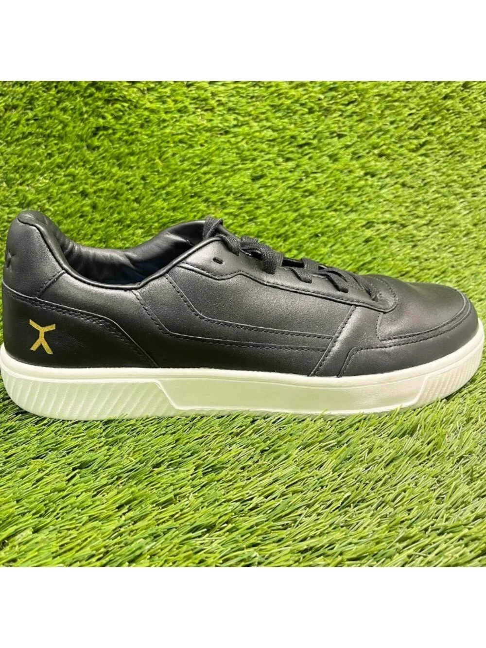 Flux Footwear Adapt Leather Trainer Black Mens Size 12.5 Athletic Shoes Sneakers